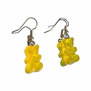 Yellow Gummy Bear Dangle Earrings